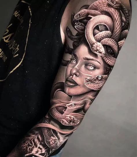 versace tattoo sleeve|medusa tattoo meaning for female.